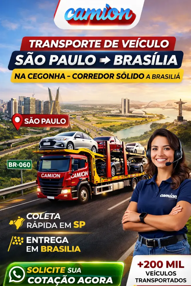 Transporte de Veículo na Cegonha de São Paulo para Brasília