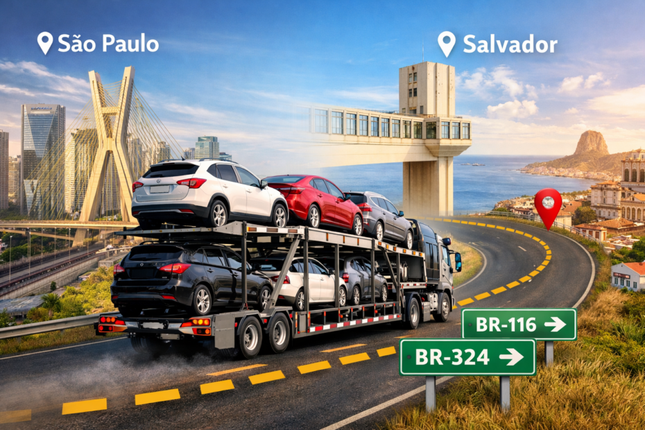 Transporte de Veículos na cegonha de São Paulo para Salvador 4 Transporte de Veiculos na cegonha de Sao Paulo para Salvador