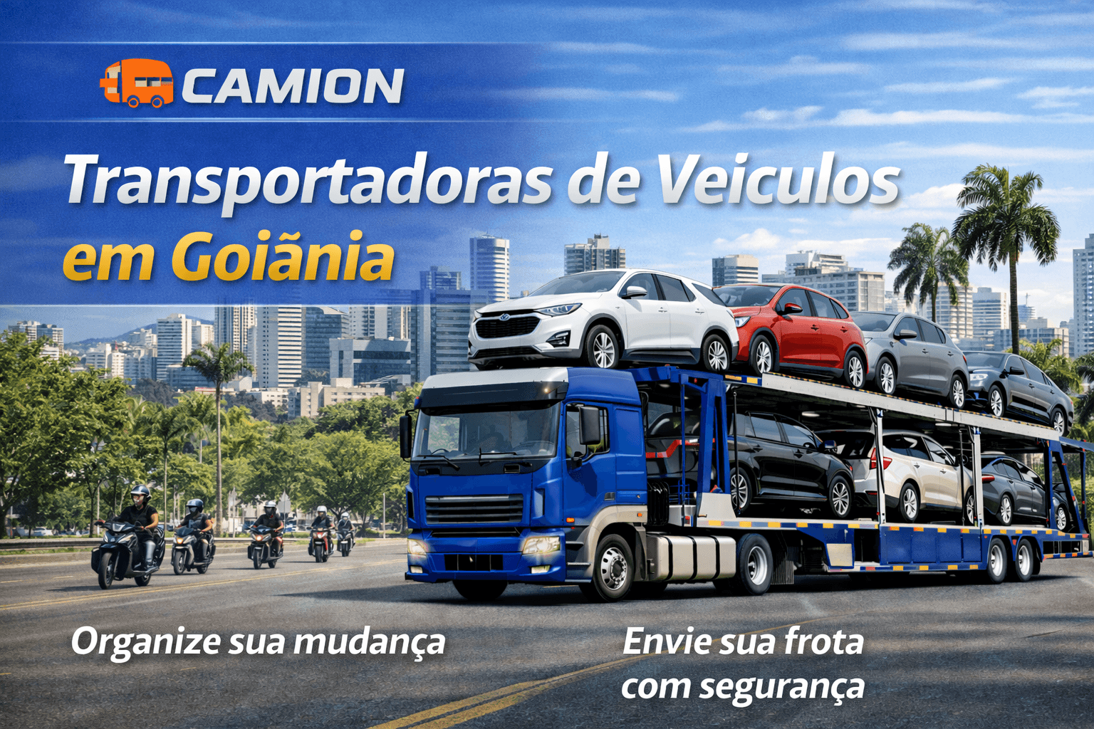 Transporte de veículos no caminhão cegonha em Goiânia-GO