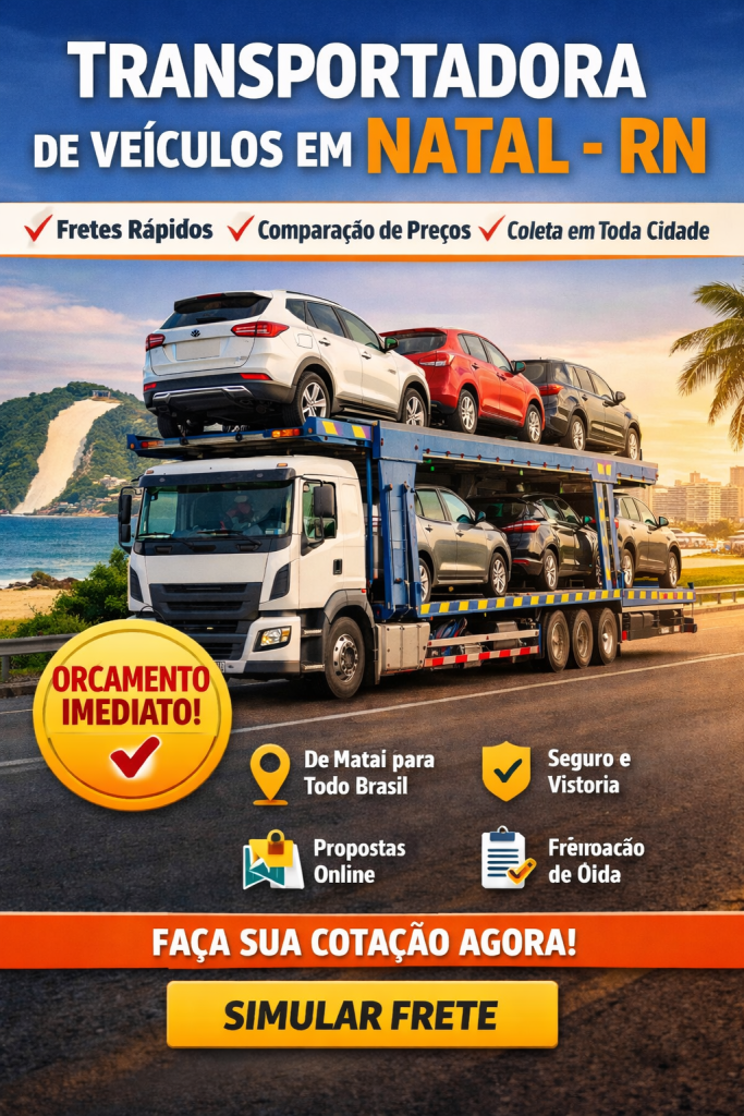 Transporte de veículos na cegonha em Natal - RN 