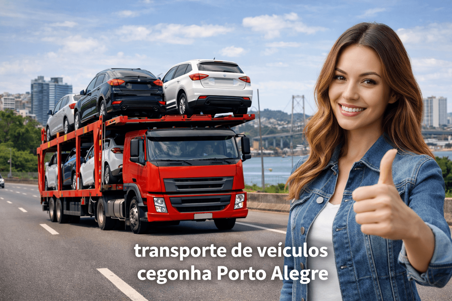 Transporte de frotas de locadora no caminhão cegonha