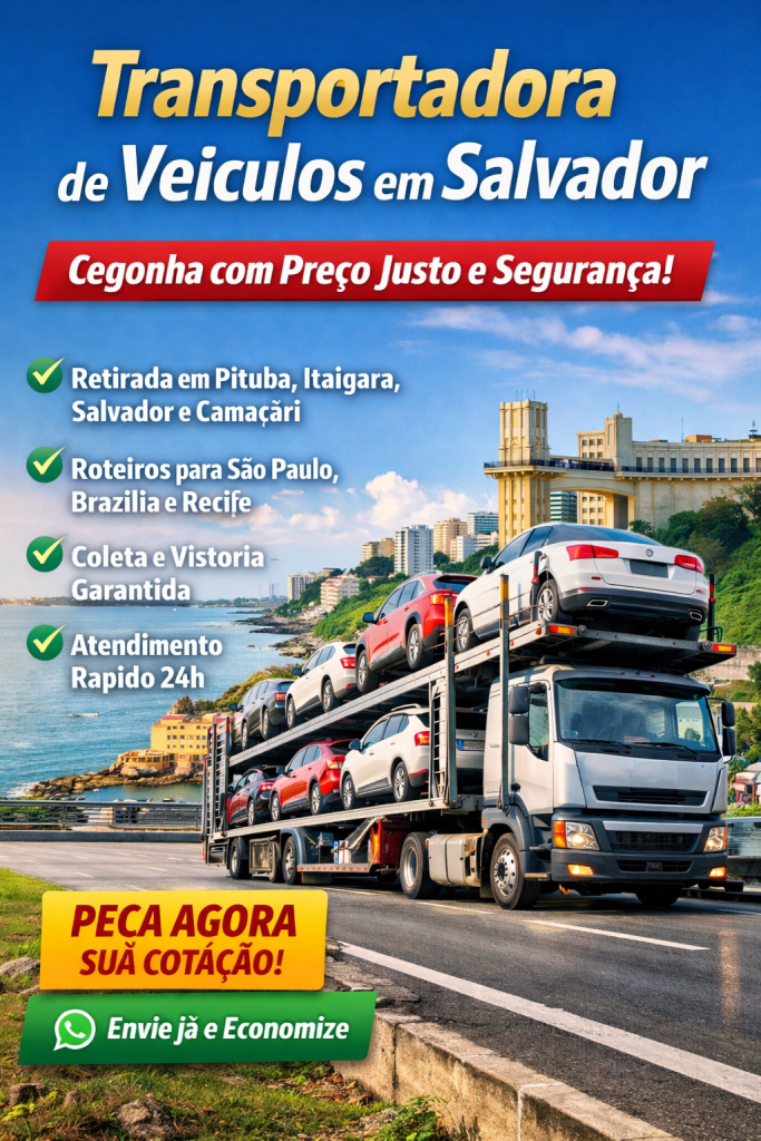 Transporte de veículos na cegonha em Salvador - BA 