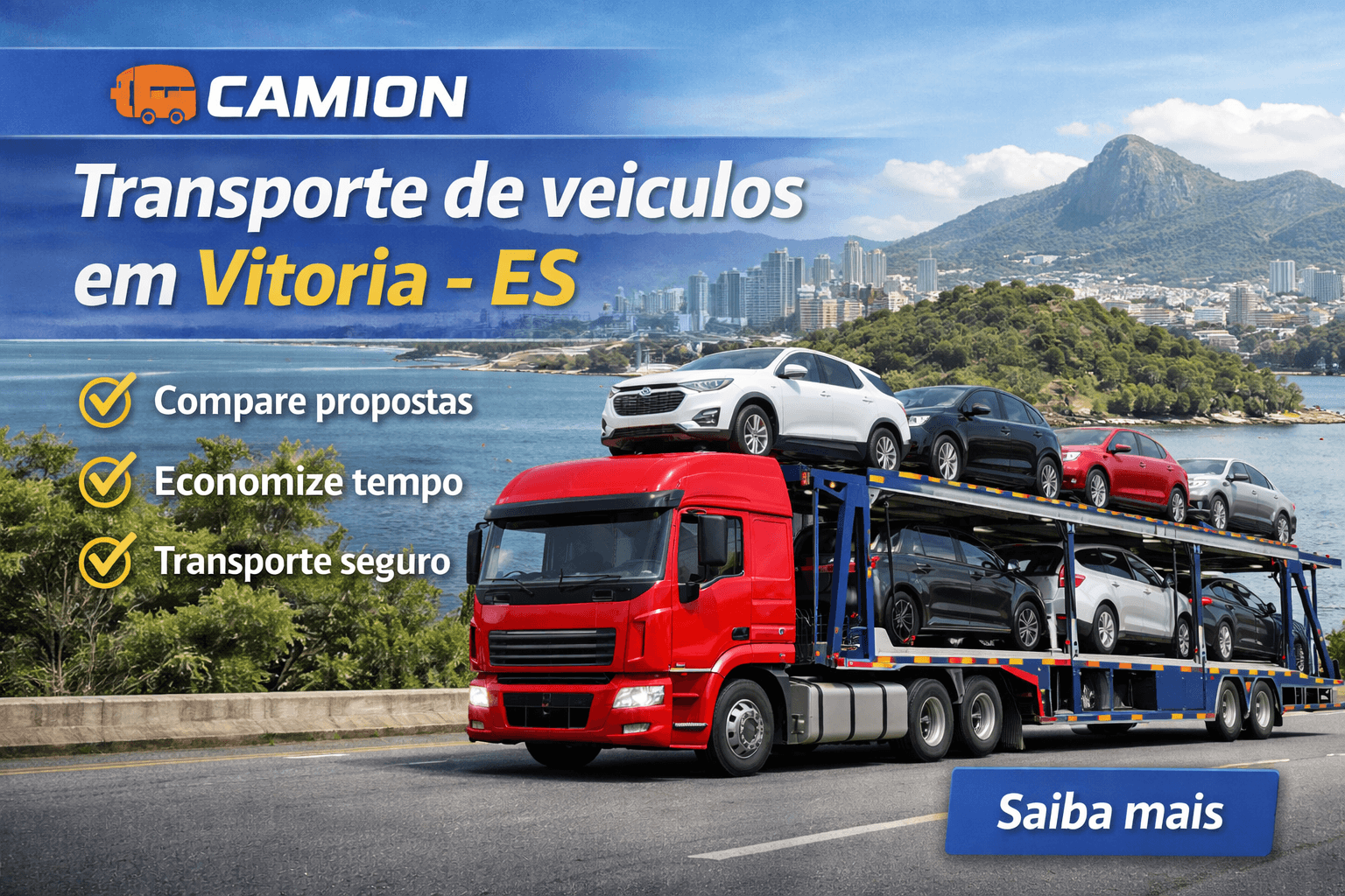 Transporte de veículos no caminhão cegonha em Vitória-ES