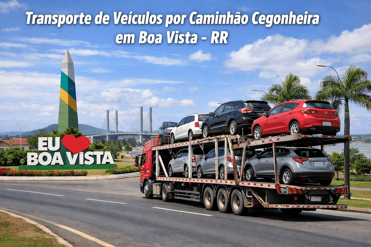 Transporte de veículos no caminhão cegonha em Boa Vista-RR