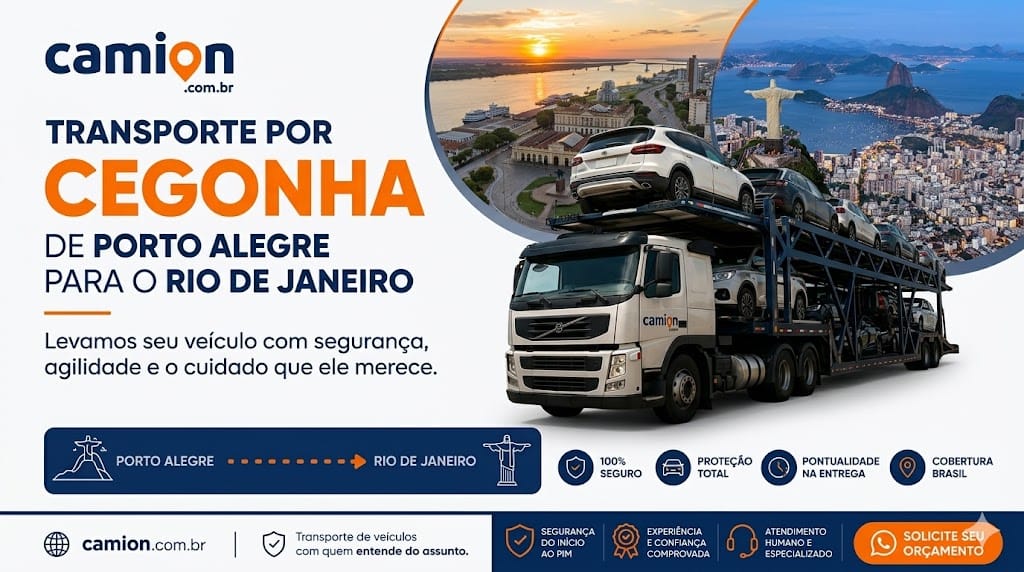 Transporte por Cegonha de Porto Alegre para o Rio de Janeiro | Camion