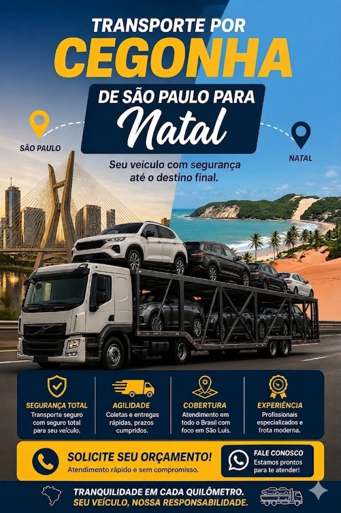Transporte por Cegonha de São Paulo para Natal