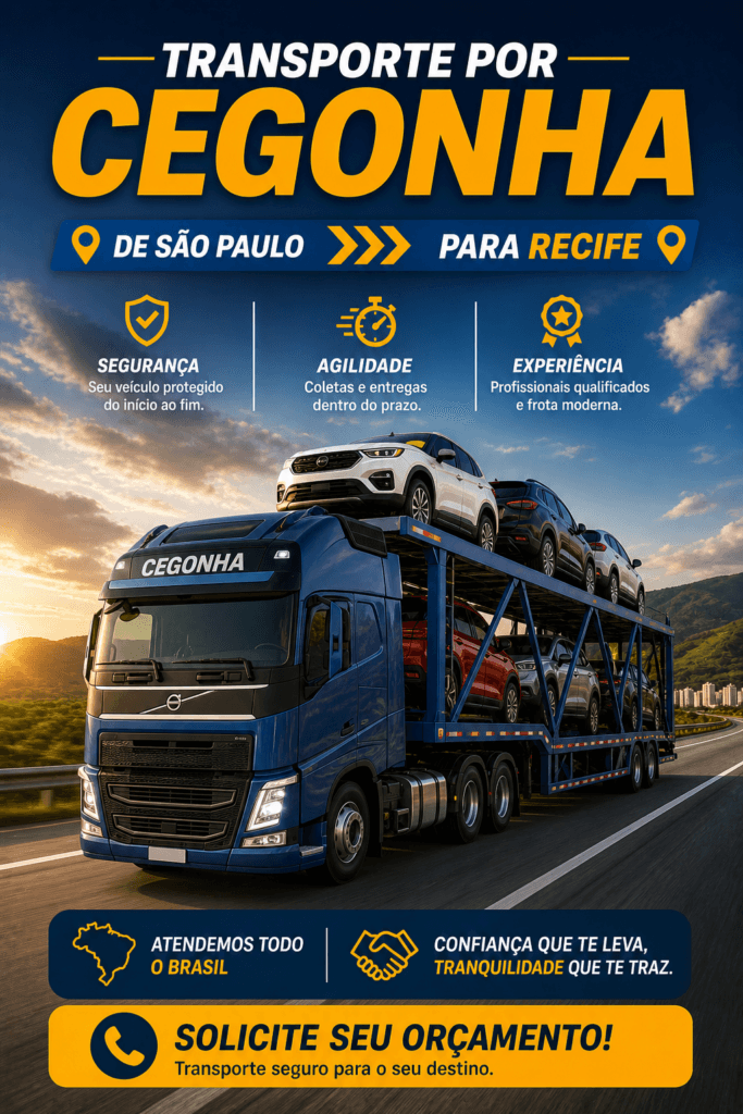 Transporte por Cegonha de São Paulo para Recife
